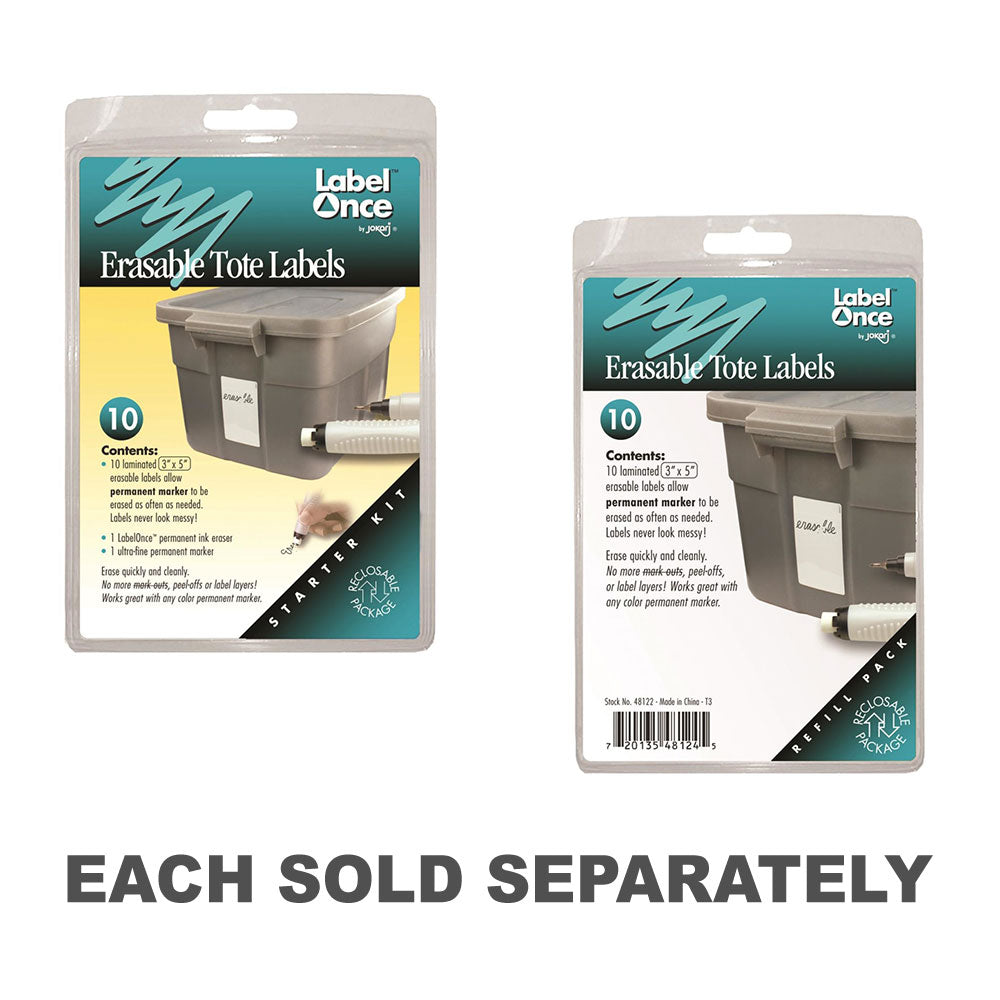 Erasable Tote LabelsRefill Pack