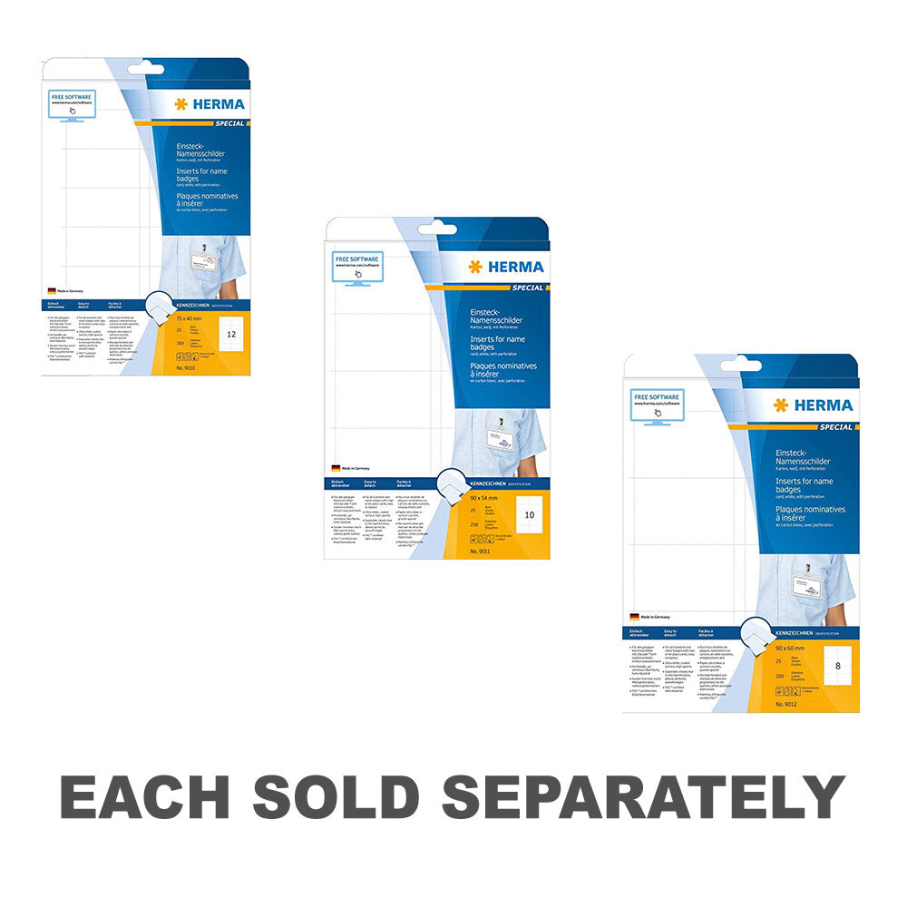 Herma Inserts for Name Badges A4 25pk75x40mm