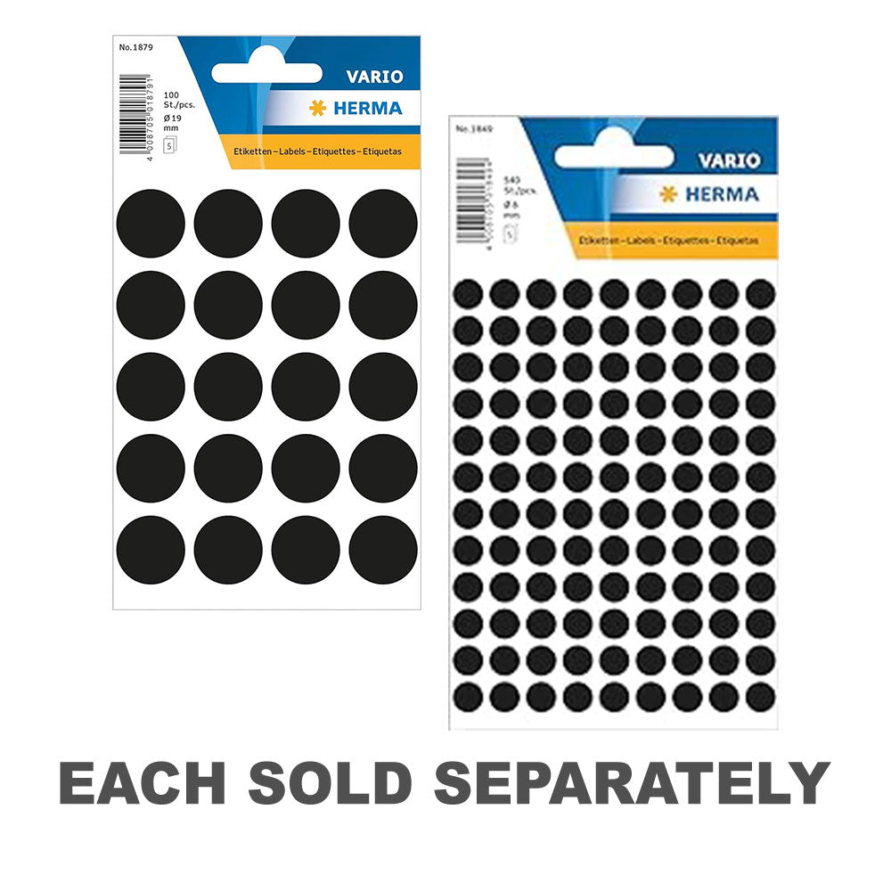 Herma Multi-Purpose Round Sticker Labels (Black)19mm