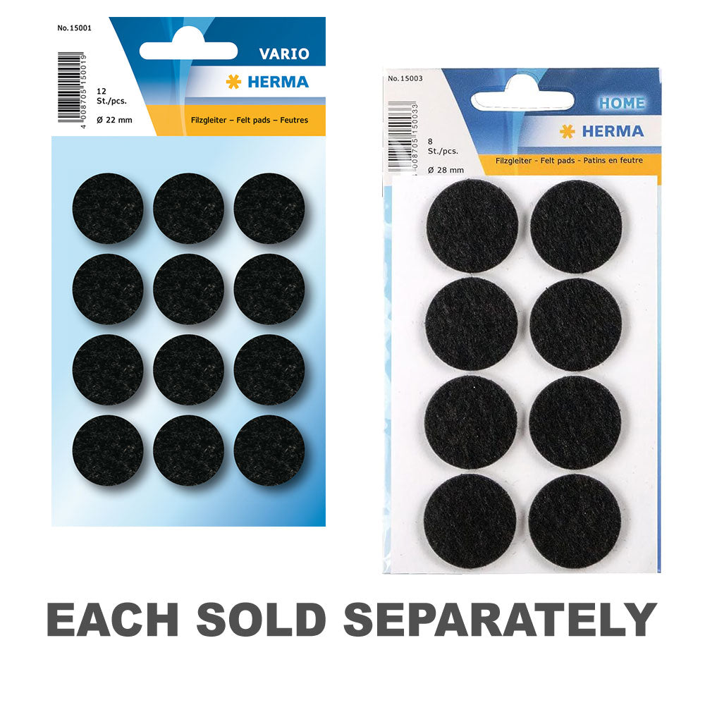 Herma Protective Felt Pads (Black)22mm Diameter