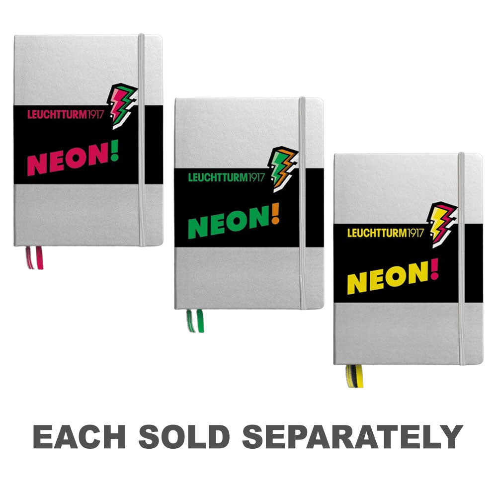 Leuchtturm HC Silver and Neon Dotted A5 NotebookGreen