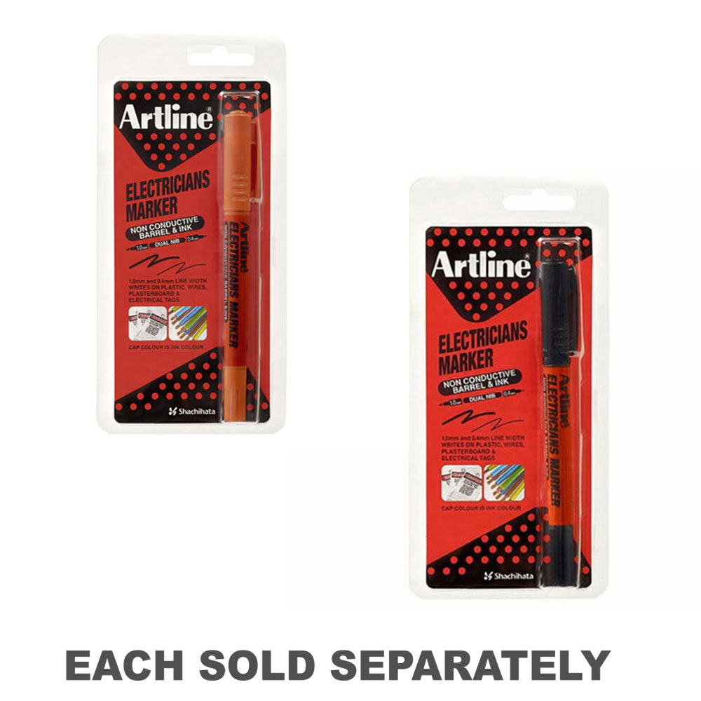 Artline Dual Nib Electrician Permanent MarkerBlack