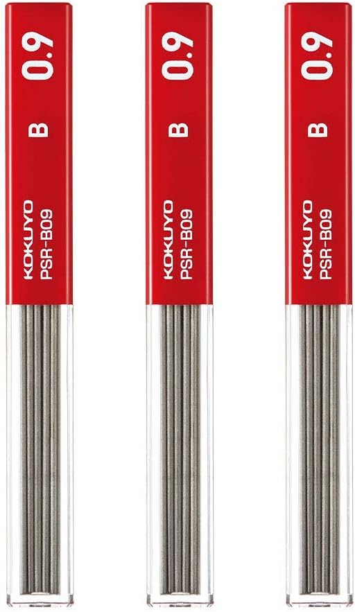 KOKUYO Mechanical Pencil Lead Refill 0.9mm B, Set of 3, PSR-B09-1PX3SET
